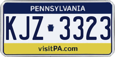 PA license plate KJZ3323
