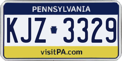 PA license plate KJZ3329