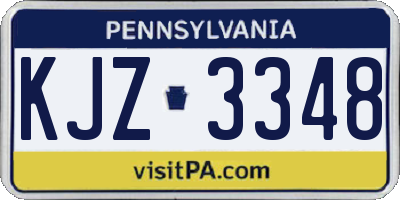 PA license plate KJZ3348