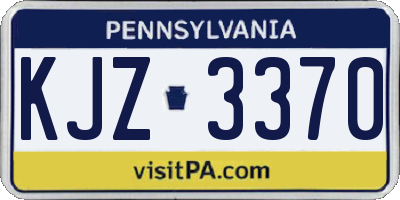 PA license plate KJZ3370