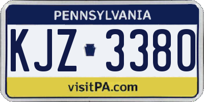 PA license plate KJZ3380