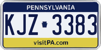 PA license plate KJZ3383