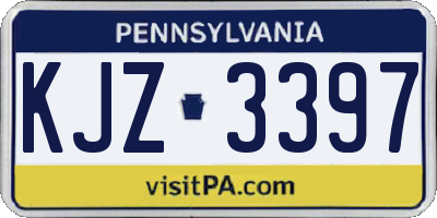 PA license plate KJZ3397