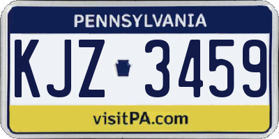 PA license plate KJZ3459
