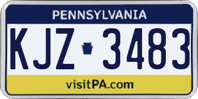 PA license plate KJZ3483
