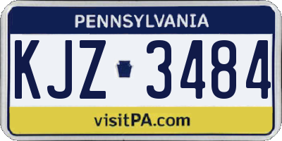 PA license plate KJZ3484