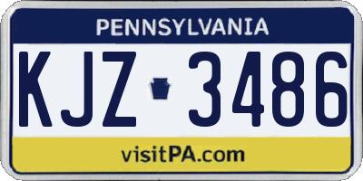 PA license plate KJZ3486