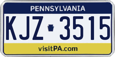 PA license plate KJZ3515