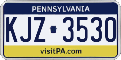 PA license plate KJZ3530