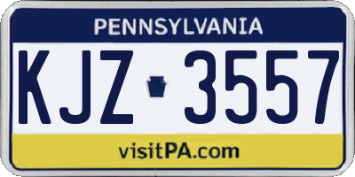 PA license plate KJZ3557