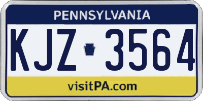 PA license plate KJZ3564