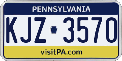 PA license plate KJZ3570
