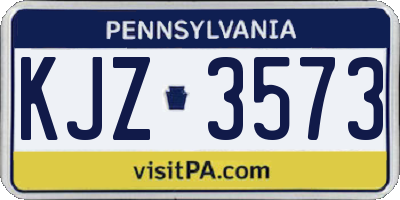 PA license plate KJZ3573