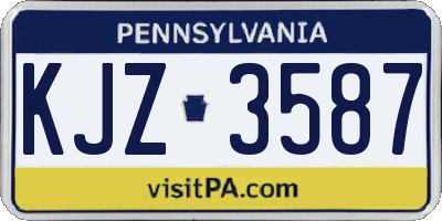 PA license plate KJZ3587