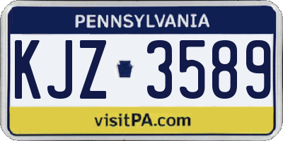 PA license plate KJZ3589