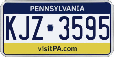 PA license plate KJZ3595