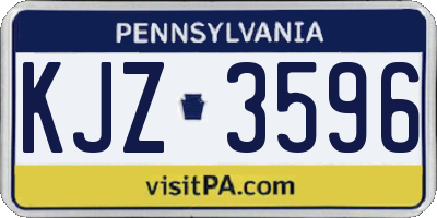 PA license plate KJZ3596