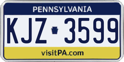 PA license plate KJZ3599