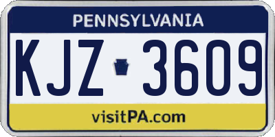PA license plate KJZ3609