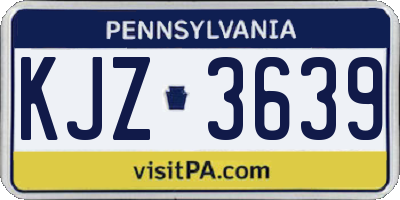 PA license plate KJZ3639