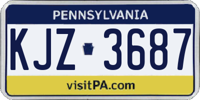 PA license plate KJZ3687