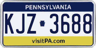 PA license plate KJZ3688