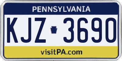 PA license plate KJZ3690