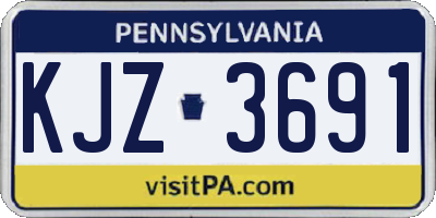 PA license plate KJZ3691