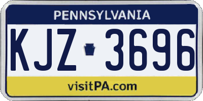 PA license plate KJZ3696
