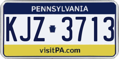 PA license plate KJZ3713