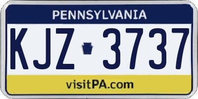 PA license plate KJZ3737