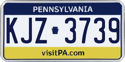 PA license plate KJZ3739