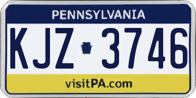 PA license plate KJZ3746