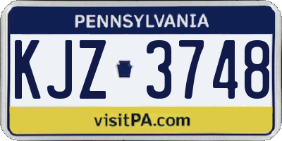 PA license plate KJZ3748