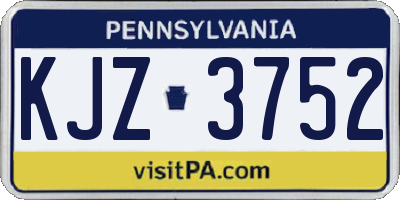PA license plate KJZ3752