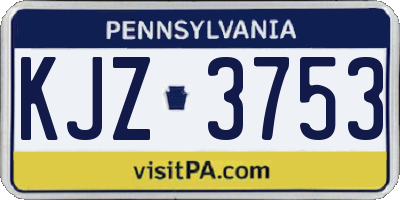 PA license plate KJZ3753