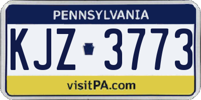 PA license plate KJZ3773