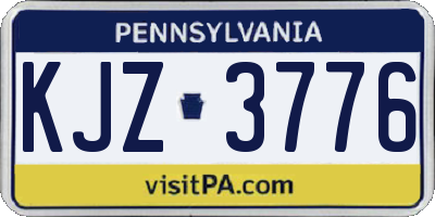 PA license plate KJZ3776