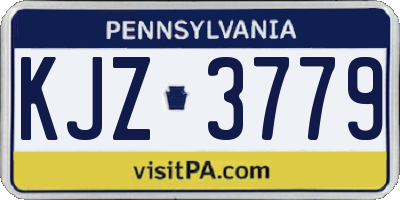 PA license plate KJZ3779