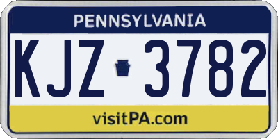 PA license plate KJZ3782