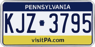 PA license plate KJZ3795