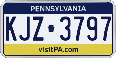 PA license plate KJZ3797