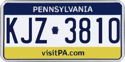 PA license plate KJZ3810