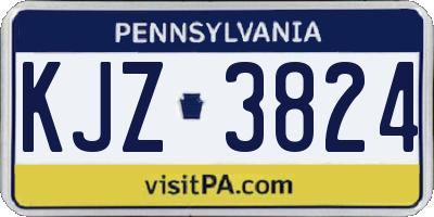 PA license plate KJZ3824