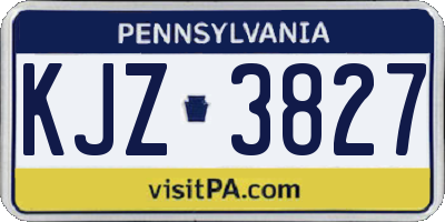 PA license plate KJZ3827