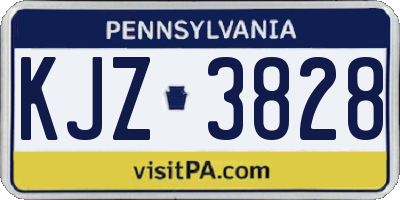 PA license plate KJZ3828