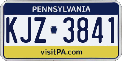 PA license plate KJZ3841