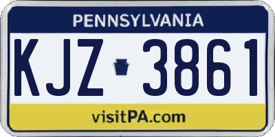 PA license plate KJZ3861