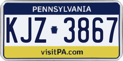 PA license plate KJZ3867