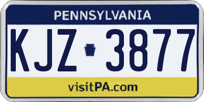 PA license plate KJZ3877